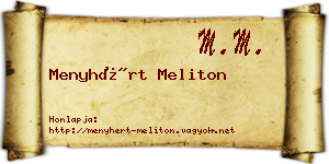 Menyhért Meliton névjegykártya